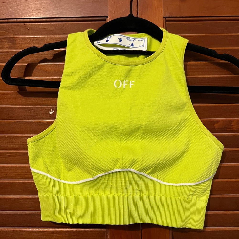 Off-White Neon Yellow Work Out Top/Bra